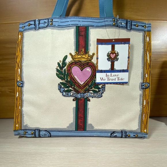 NWT Brighton In Love We Trust Queen of Hearts Print Canvas Shoulder Purse Tote - Picture 10 of 13